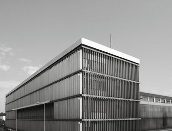 Low angle view of modern building against sky