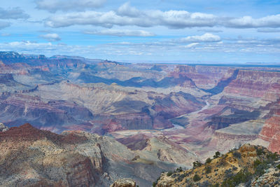 Aerial view of dramatic landscape
