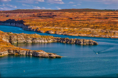 Scenic view of lake mead