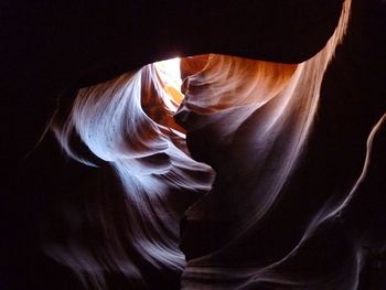 Low angle view of sandstones at antelope canyon