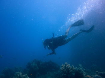 People swimming in sea