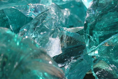 Close-up of ice crystals on rock