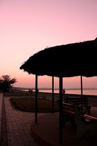 Scenic view of sea at sunset