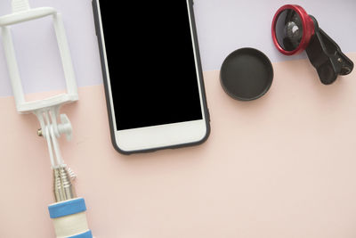 Close-up of smart phone on table