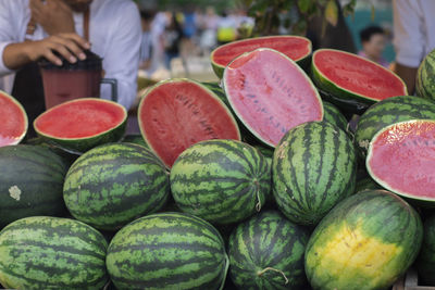 Close-up of fruits for sale at market stall