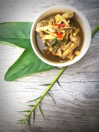 Close-up of food in bowl on table