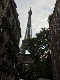 Low angle view of eiffel tower