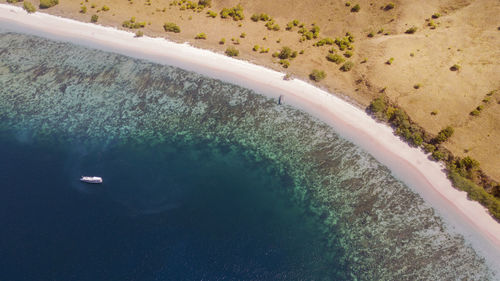 High angle view of sea shore