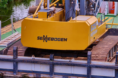 High angle view of yellow construction site