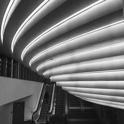 Low angle view of illuminated lights on ceiling in building