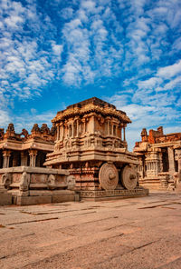 Old temple against cloudy sky