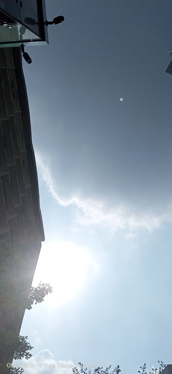 LOW ANGLE VIEW OF BUILDING AGAINST CLOUDY SKY