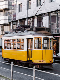 Train on railroad station