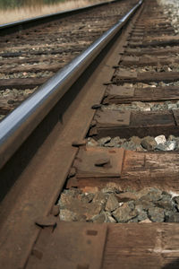 Close-up of railroad track