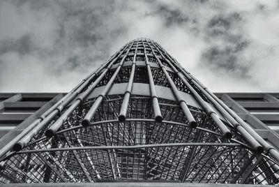 Low angle view of building against cloudy sky