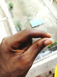 Close-up of man hand