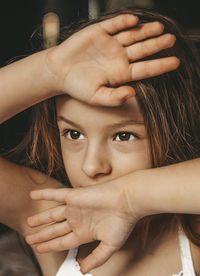 Close-up of girl looking away