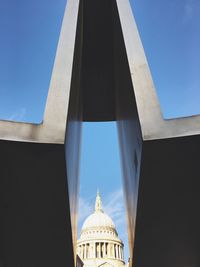 Low angle view of cathedral against blue sky