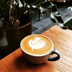 Close-up of coffee on table