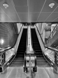 Empty escalators in the wee of the morning