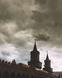 Low angle view of church against cloudy sky