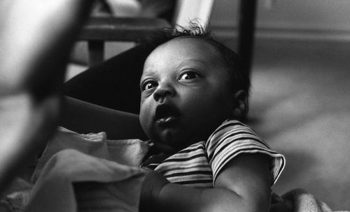 Close-up portrait of cute baby