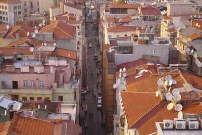 High angle shot of townscape