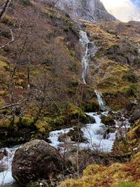 Scenic view of waterfall