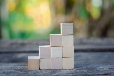 Close-up of wooden blocks