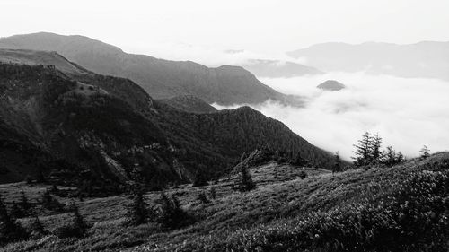 Scenic view of mountains against sky