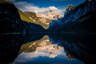 Reflection of mountain in lake