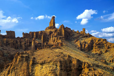 View of rock formations against sky