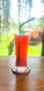 Close-up of drink on table