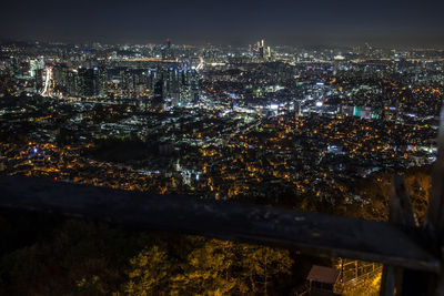 View of illuminated cityscape at night