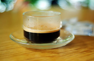 Close-up of coffee on table