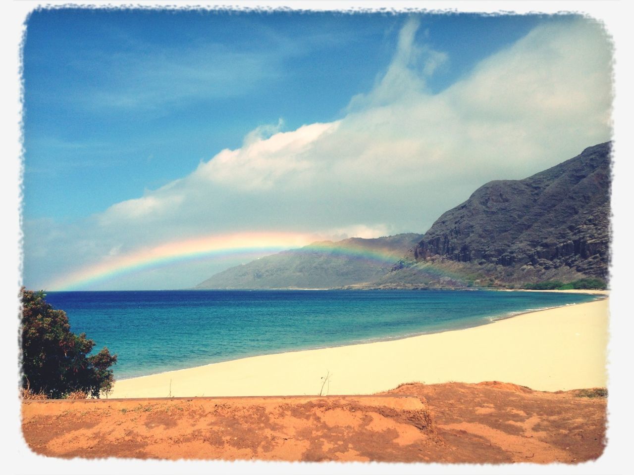 transfer print, sea, water, tranquil scene, scenics, sky, horizon over water, tranquility, beauty in nature, auto post production filter, beach, nature, shore, idyllic, cloud - sky, coastline, cloud, panoramic, mountain, rock - object