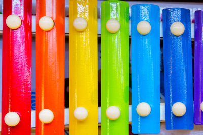 Full frame shot of multi colored xylophone