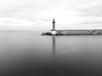 Lighthouse in sea