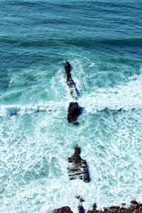 Person swimming in sea