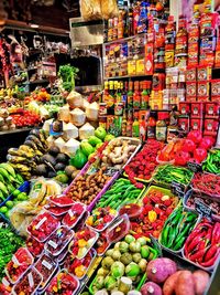 Various fruits in store