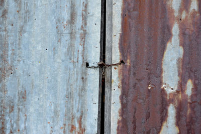 Full frame shot of rusty metal doors