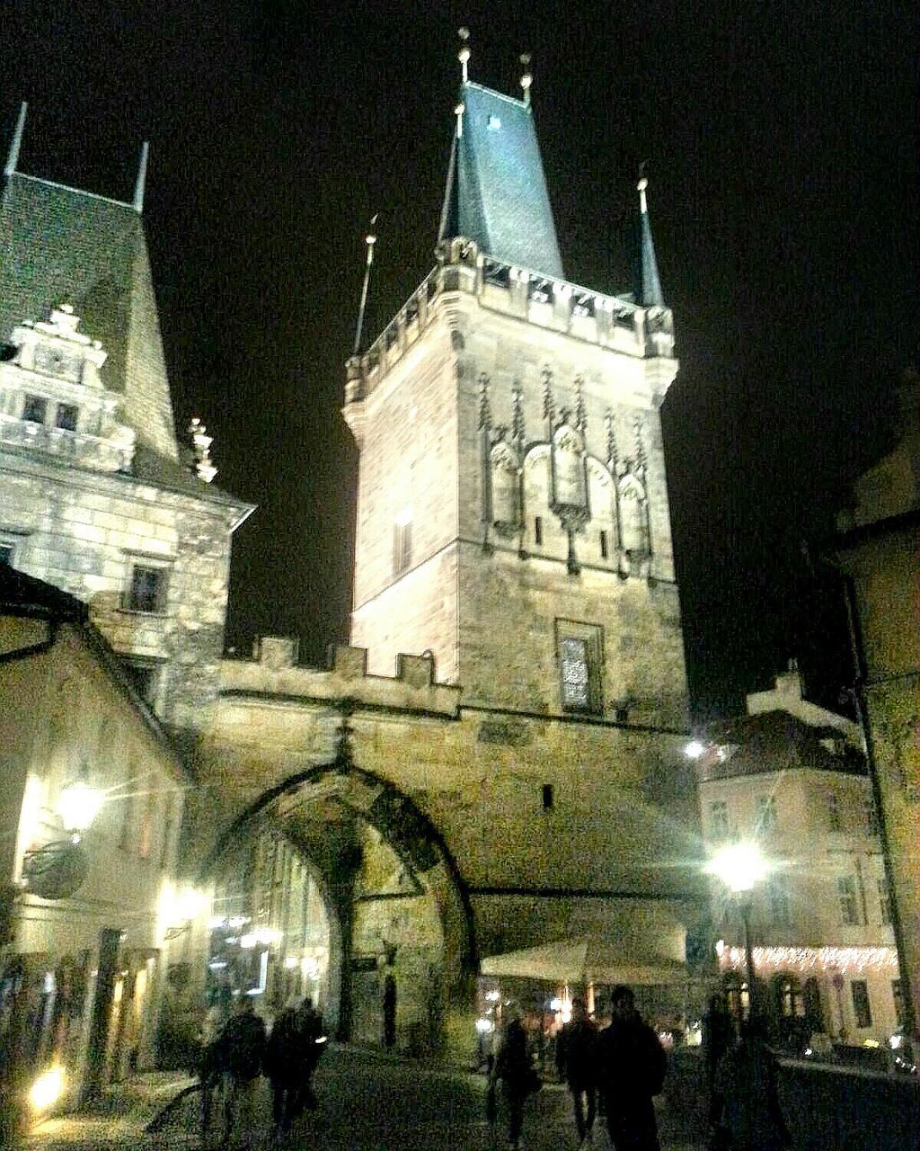 LOW ANGLE VIEW OF CHURCH AT NIGHT