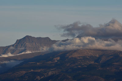 Scenic view of mountains against sky