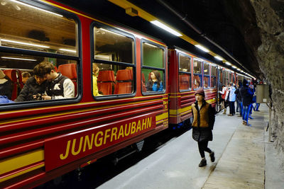 Train at railroad station platform