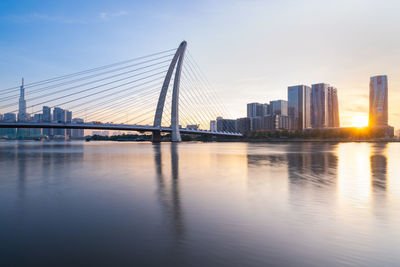 Bridge over river in city