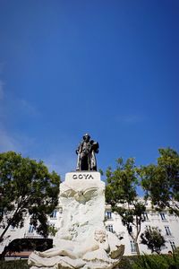 Low angle view of statue in park