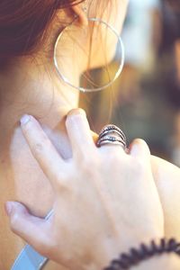 Close-up of woman hand with tattoo