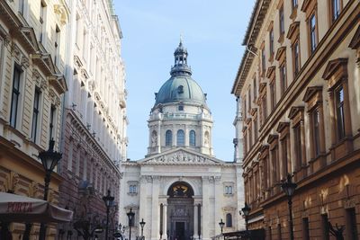 Low angle view of buildings against sky