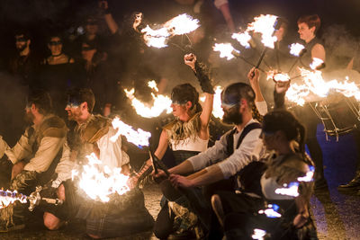 Group of people at night