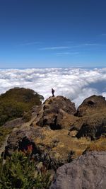 A man stand on the top of mount raung, east java